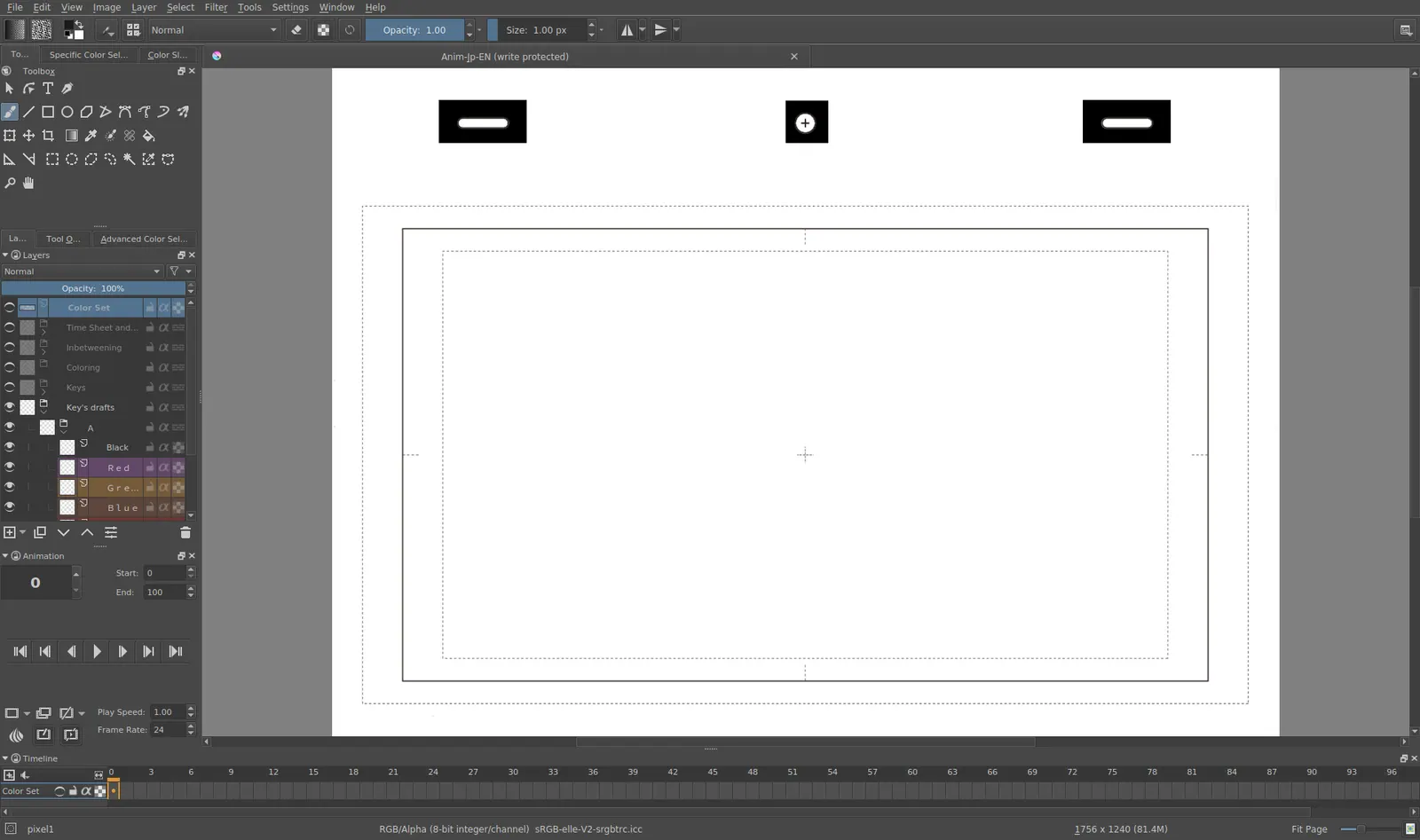 Krita 4.0 animation interface