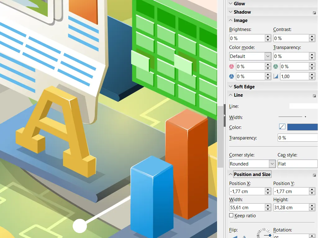 LibreOffice Draw desktop interface from The Document Foundation